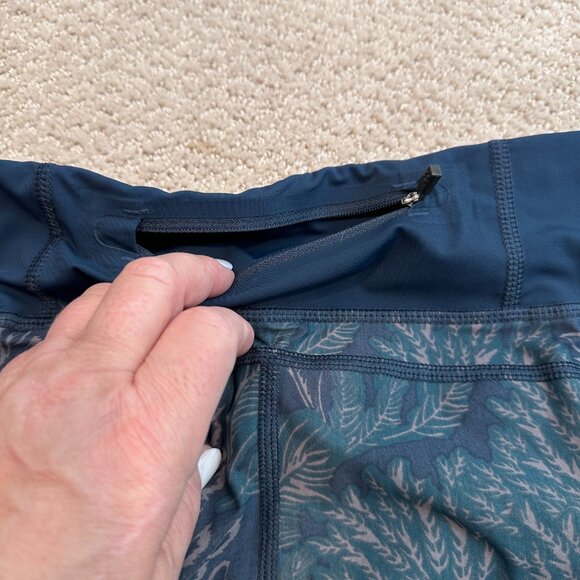 Sweaty Betty Leggings Running Tights Dark Green Botanical Print Active Gym XLP - Picture 11 of 13